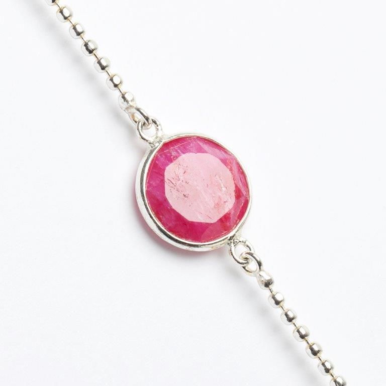 Beloved Friend LOVE Bracelet mit Rubin 925 Sterling Silber