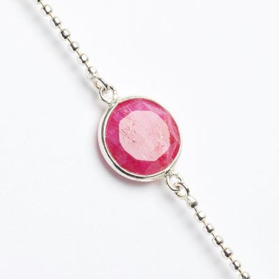 Beloved Friend LOVE Bracelet mit Rubin 925 Sterling Silber