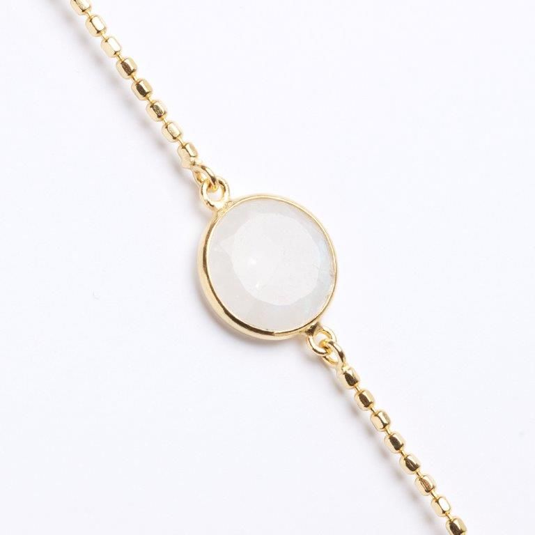 INTUITION Bracelet mit Mondstein 925 Sterling Silber vergoldet