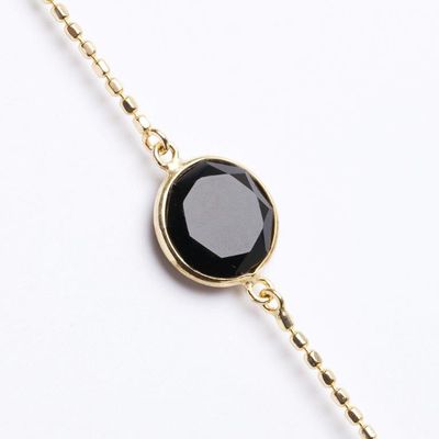 Beloved Friend POWER Bracelet mit Onyx 925 Sterling Silber vergoldet
