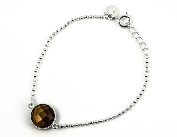 COURAGE Bracelet mit Tigerauge 925 Sterling Silber