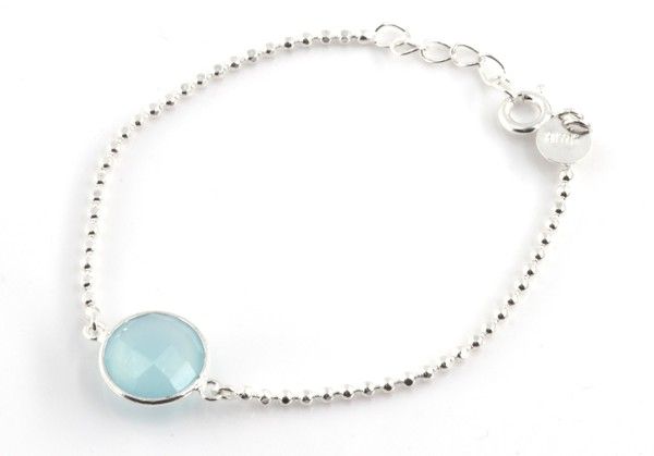 BALANCE Bracelet mit Aqua Chalcedon 925 Sterling Silber