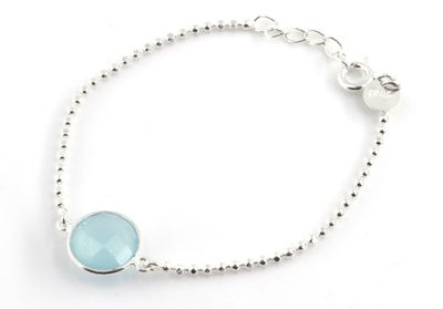 BALANCE Bracelet mit Aqua Chalcedon 925 Sterling Silber