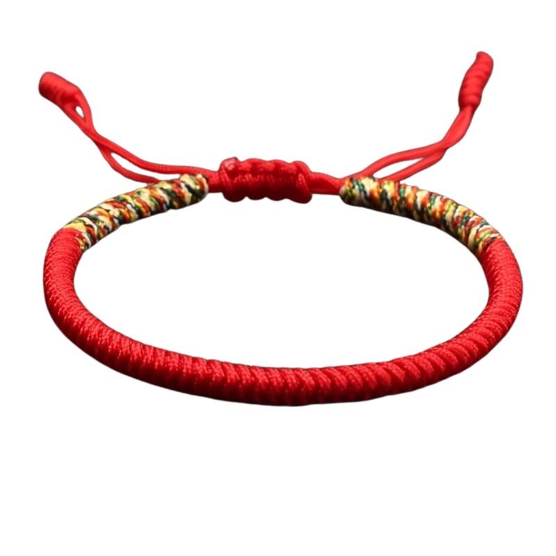Tibetisches Glücksknoten-Armband rot