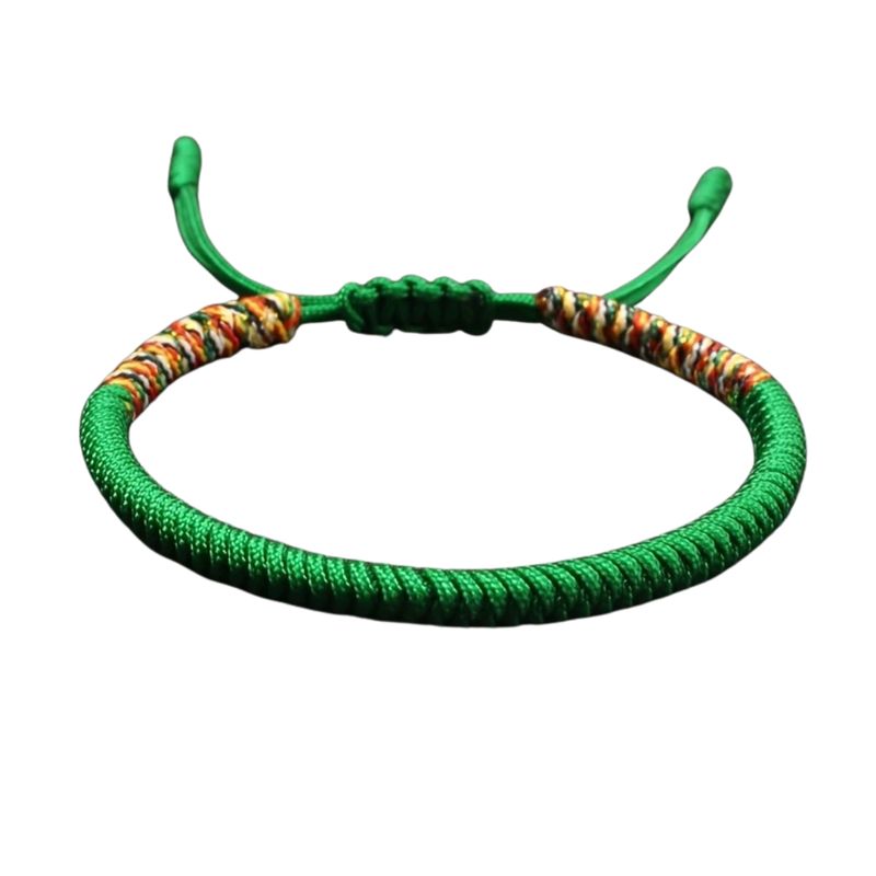 Tibetisches Glücksknoten-Armband grün