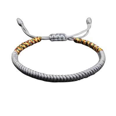 Tibetisches Glücksknoten-Armband hellblau