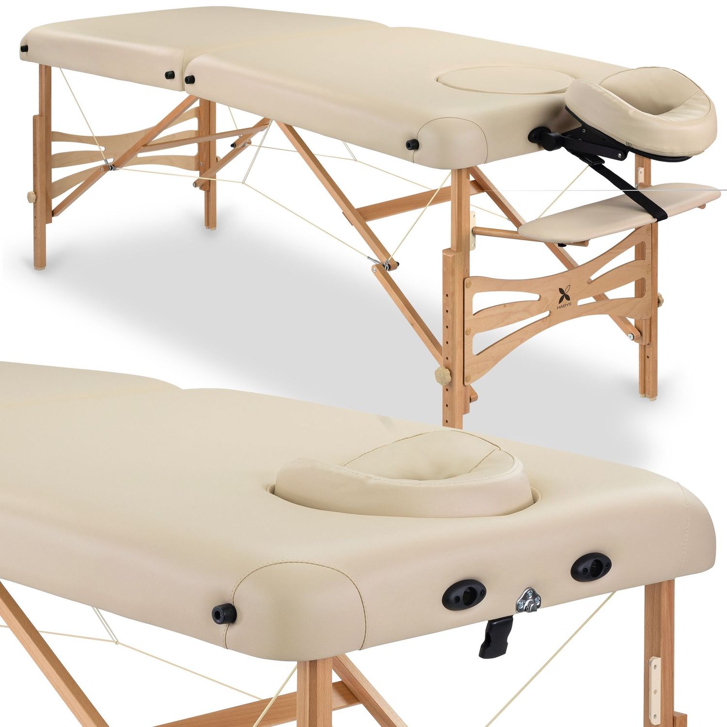 Nuddbekkur - Panda 70 Comfort Face Hole Vinyl Flex K033 Beige