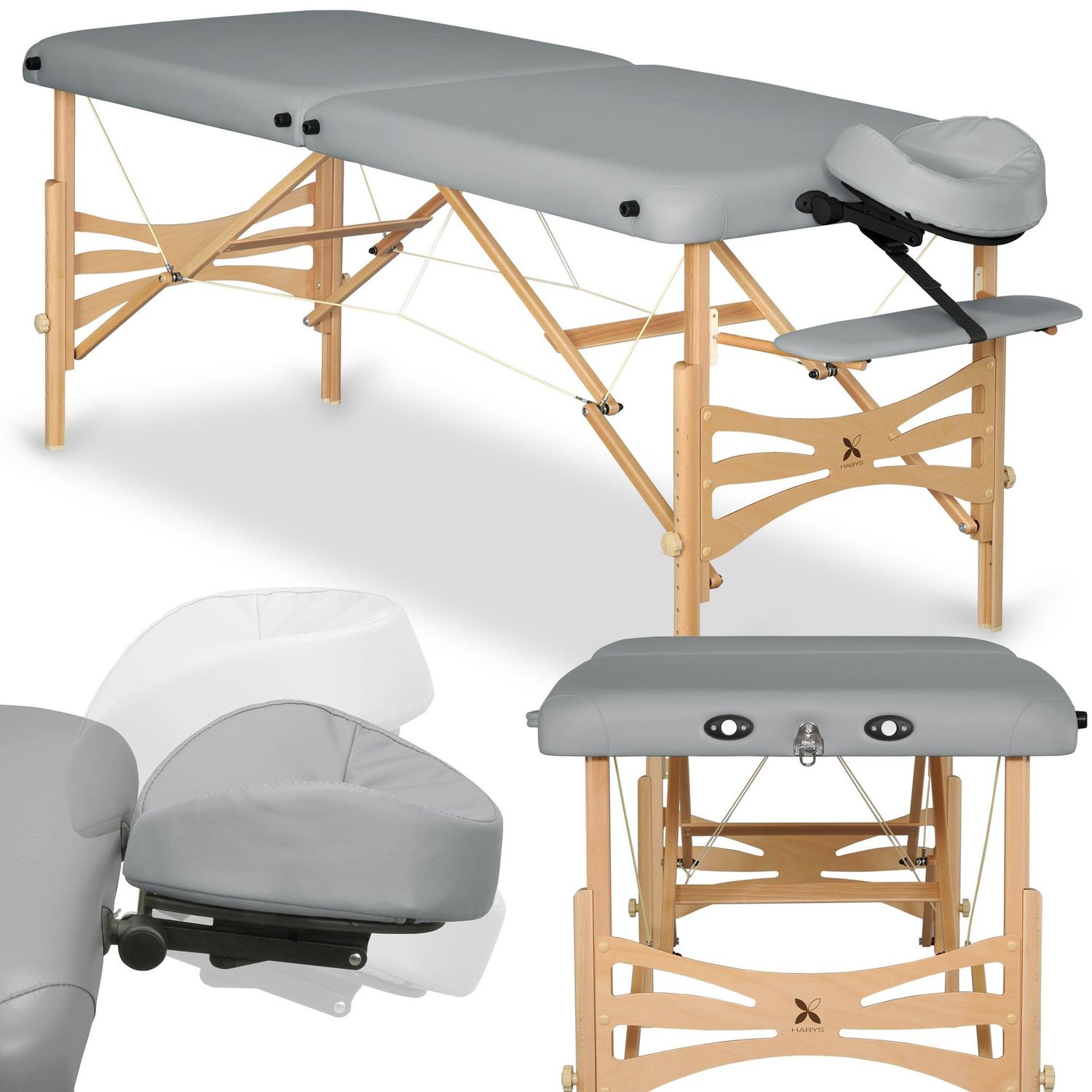 Nuddbekkur - Panda Light Wood 70 Vinyl Flex K029 Grey
