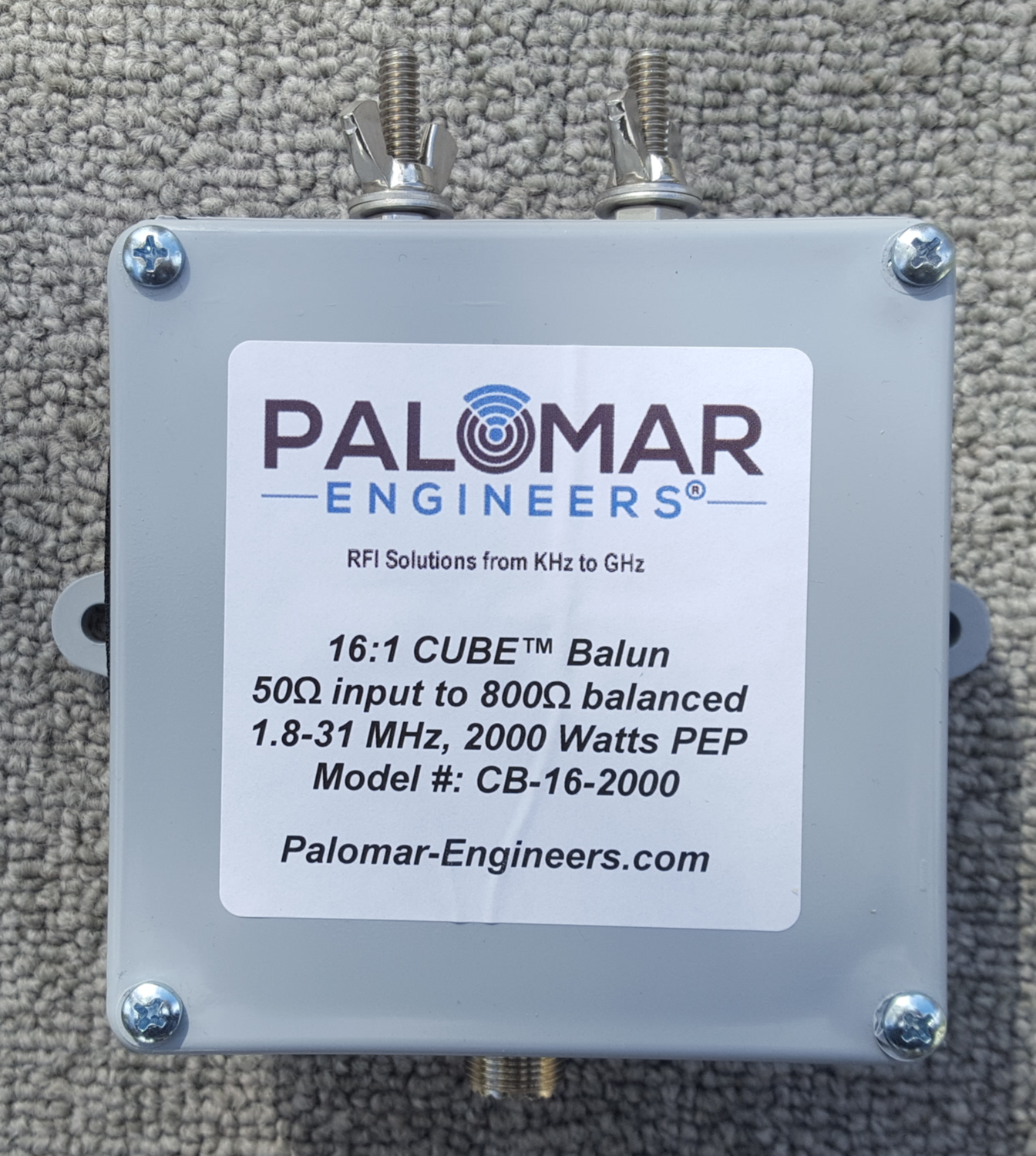 50:800 ohm (16:1) CUBE™ Balun, 1-31 MHz, 1KW/2KW PEP, T3FD