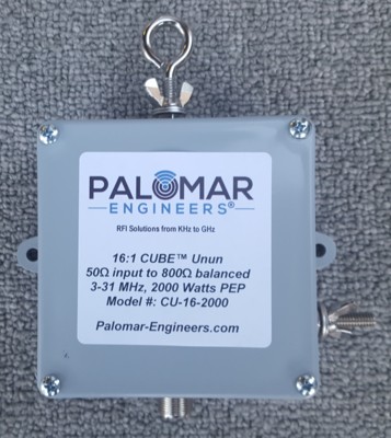 50:800 ohm (16:1) CUBE™ Unun 3-43 MHz - 1KW/2KW PEP
