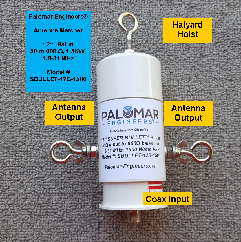 Mini-Unun 50:450 (9:1) HF Unun, 1.8-61 MHz, 100 Watts, QRP