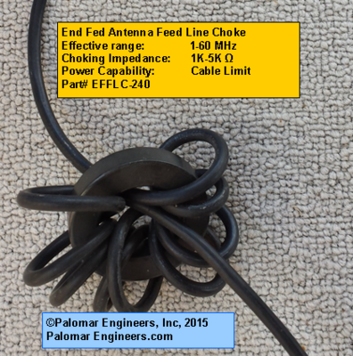 Where to place feedline choke on end fed antenna?