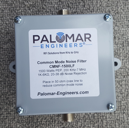 Coax Common Mode Noise Filter - 1500/5000 Watts, 100 KHz to 30 MHz, up to -38 dB Common Mode Noise Suppression!