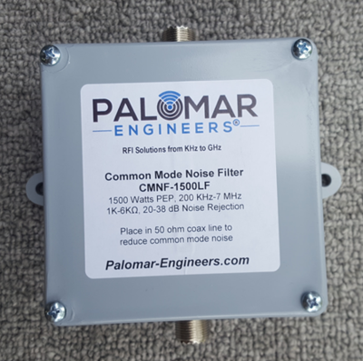 Coax Common Mode Noise Filter - 1500/5000 Watts, 100 KHz to 30 MHz, up to -38 dB Common Mode Noise Suppression!