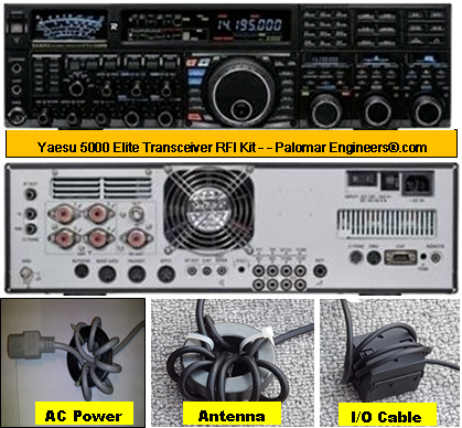Yaesu 5000 Elite Transceiver RFI and Noise Reduction Kit, RFI Range 1-60 MHz, 24 Filters