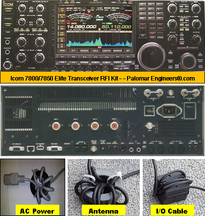 Icom 7800/7851 Elite Transceiver RFI and Noise Reduction Kit, RFI Range  1-60 MHz, 24 Filters - Transceiver RFI Kits - Palomar Engineers®