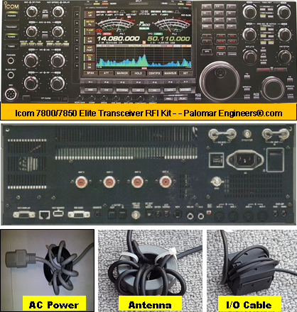 Icom 7800/7851 Elite Transceiver RFI and Noise Reduction Kit, RFI Range 1-60 MHz, 24 Filters