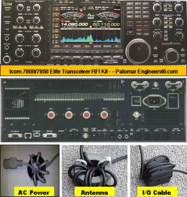Icom 7800/7851 Elite Transceiver RFI and Noise Reduction Kit, RFI Range 1-60 MHz, 24 Filters