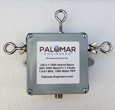 Hybrid 2:1 Current Balun + 1:1 Current Balun in one enclosure, 1.8-61 MHz, 1.5/5KW PEP - Loop Antenna