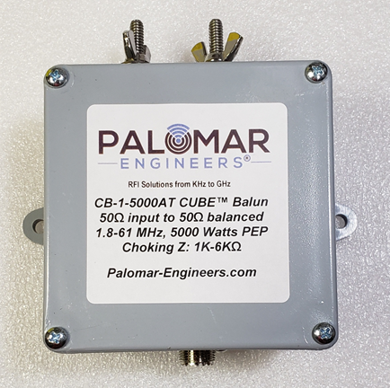 50:50 (1:1) CUBE™ Ladder line to Coax Balun, 1.8-61 MHz, 5 KW, G5RV/ZS6BKW - FREE USA Shipping