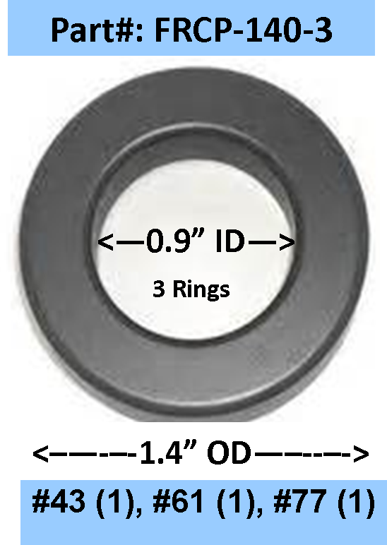 Ferrite Ring Combo Pack, FT140 - .9&quot; ID, 6 Rings - Mix 43, 61, 77, RFI Range .1-2000 MHz