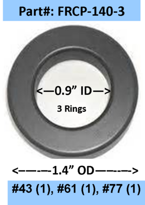 Ferrite Ring Combo Pack, FT140 - .9&quot; ID, 6 Rings - Mix 43, 61, 77, RFI Range .1-2000 MHz