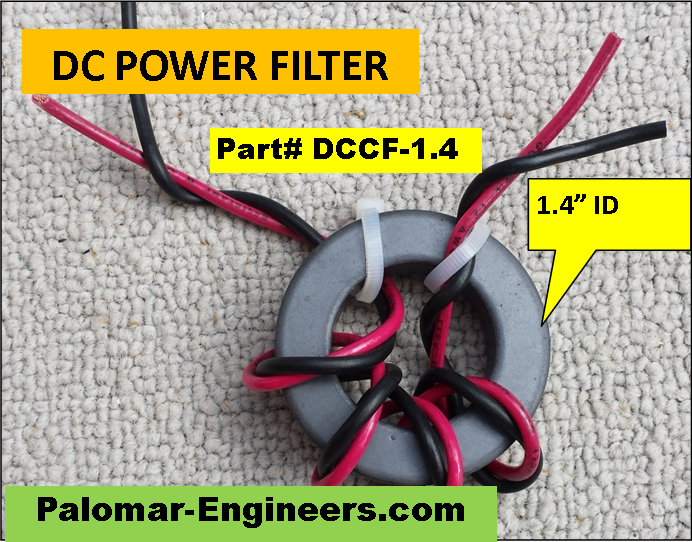 DC Cable Noise Filter for 2 Gauge and Smaller Wire - 1.4" ID