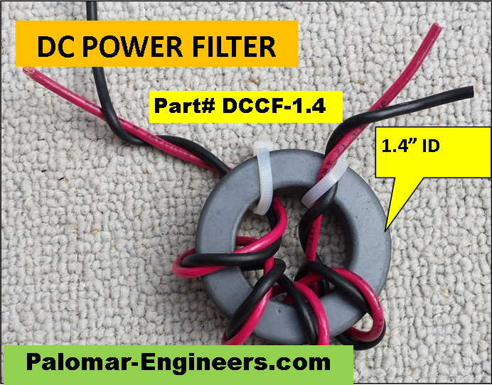 DC Cable Noise Filter for 2 Gauge and Smaller Wire - 1.4&quot; ID