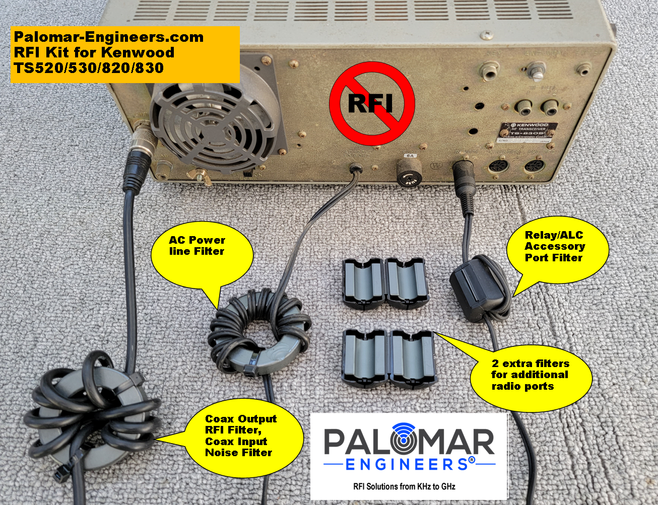 Kenwood TS520/ 530/820/830, Transceiver RFI Kit - 5 Noise Reduction Filters