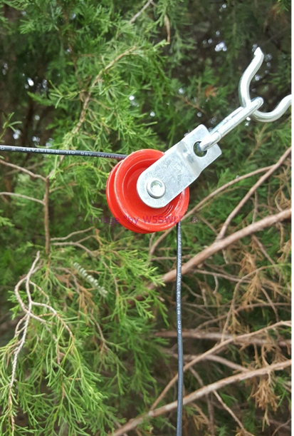 1-3/4&quot; Nylon Pulley and 1/4&quot;  Spring Hook Set for Wire Antenna &amp; Paracord Installation