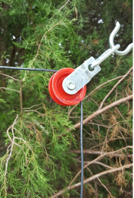1-3/4&quot; Nylon Pulley and 1/4&quot;  Spring Hook Set for Wire Antenna &amp; Paracord Installation