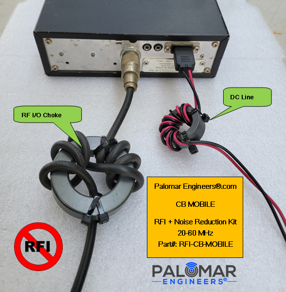 CB Radio Generic Mobile Transceiver RFI/Noise Reduction Kit, RFI Range: 20-60 MHz, Works on all brands