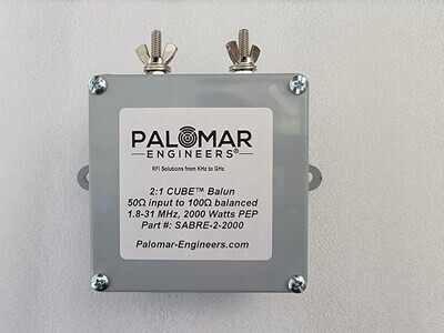 SABRE 50:100 (2:1) CUBE™ Balun  (1.8-31 MHz), 2KW Top Studs Output