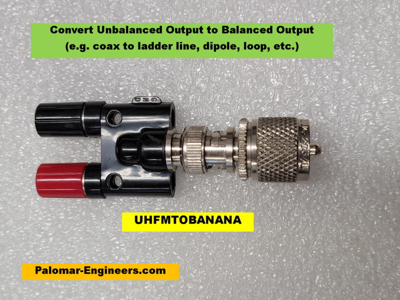 UHF PL259 to Balanced Output Adapter (BANANA)