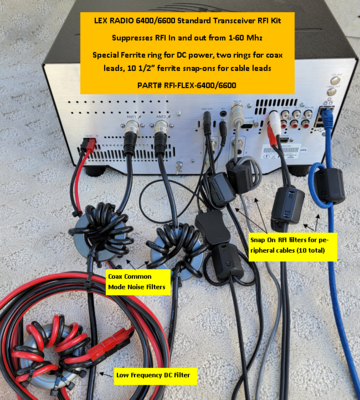Flex Radio 6400/6600/8600 Transceiver RFI  and Noise Reduction Kit -  13 Filters with coax noise filter option