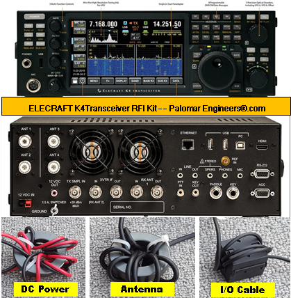 Elecraft K4 Transceiver RFI and Noise Reduction Kit, RFI Range 1-60 MHz, 24 Filters