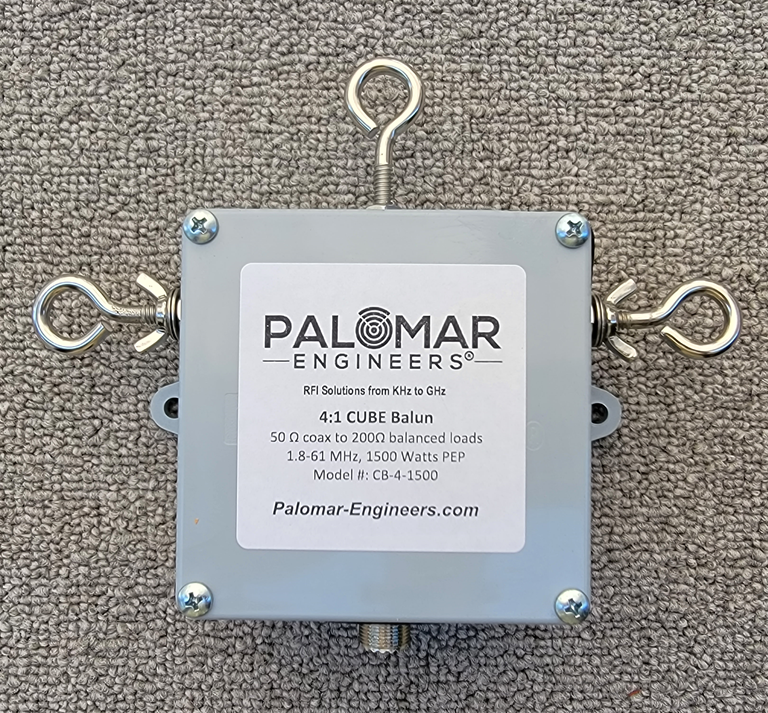 50:200 (4:1) CUBE™ Current Balun, 1.8-61 MHz, 1.5KW - Loop, OCF, Folded Dipole useful to 200 MHz