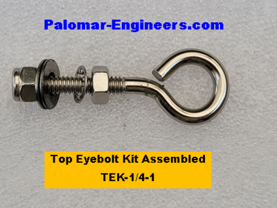 Halyard Hoist Eyebolt Kit - 1/4-20 Stainless Steel