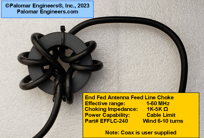 End Fed Feed Line Choke for Non-Resonant and End Fed Half Wave Antennas