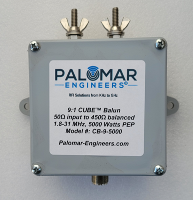 50:450 ohm (9:1) CUBE™ Balun, 1.8-31 MHz, 5 KW, ladder line, ZEPP, T2FD