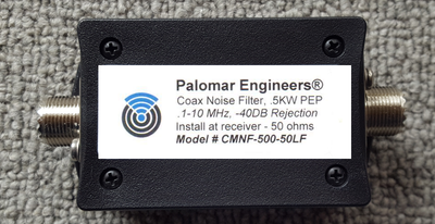Coax Common Mode Noise Filter - 500 Watts PEP, 100 KHz-30 MHz LF &amp; BCB up to -46db Noise Reduction