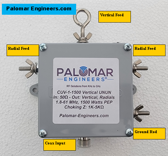 CUBE™ Vertical Antenna Feed Line Choke, 1.8-61 MHz, 1.5KW
