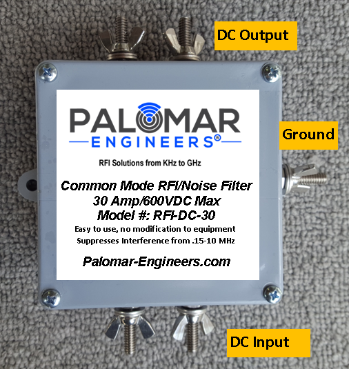 DC Voltage Common Mode Noise Filter - Marine, RV, Communications, Off Grid Power, 600 Volts/30 Amps