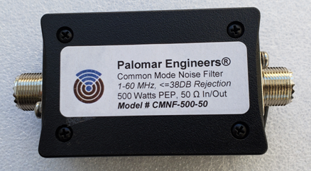 Coax Common Mode Noise Filter - 500 Watts PEP, 1-60 MHz, -38dB Common Mode Noise Suppression!