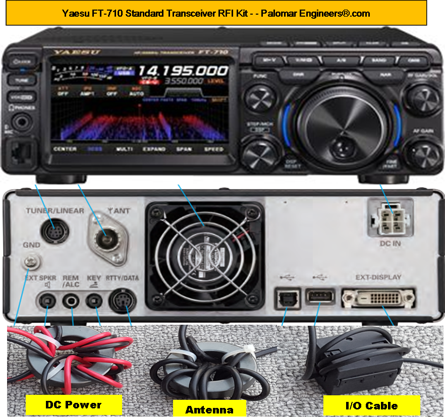Yaesu FT710 Transceiver RFI Kit - 7 RFI/Noise Reduction Filters