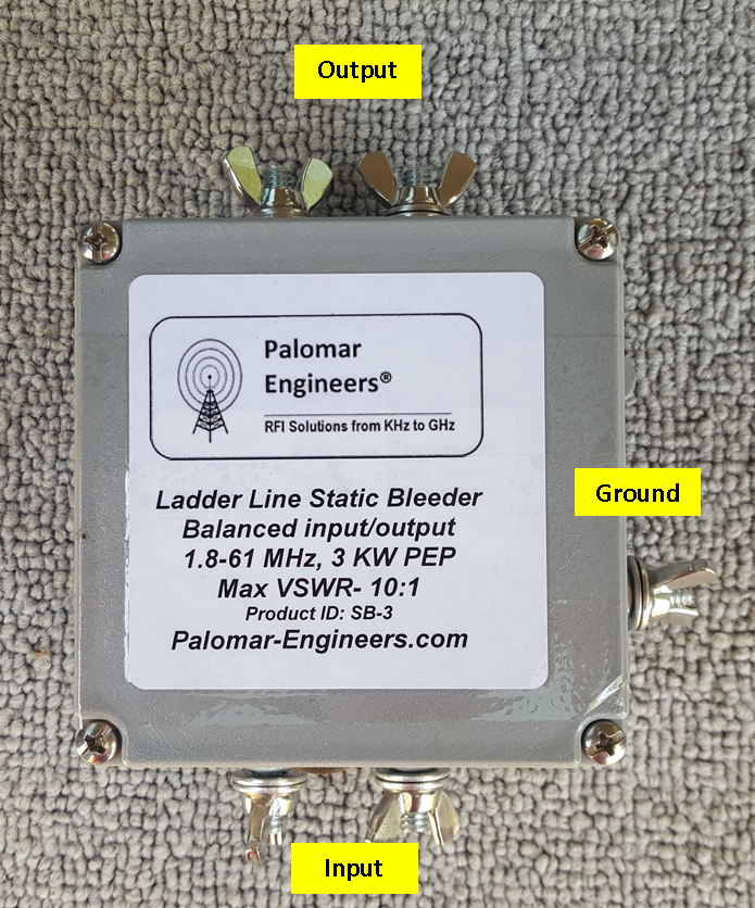 Ladder Line Static Bleeder with Ground Lug