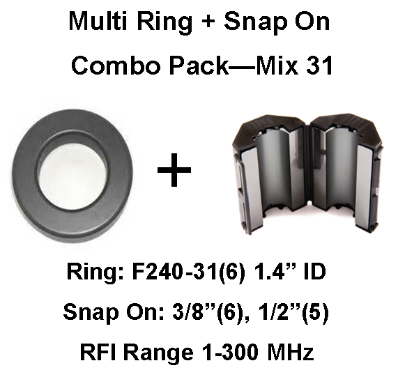 Multi-Ring/Multi-Snap On Combo Pack, Mix 31, RFI Range 1-300 MHz - 17 filters