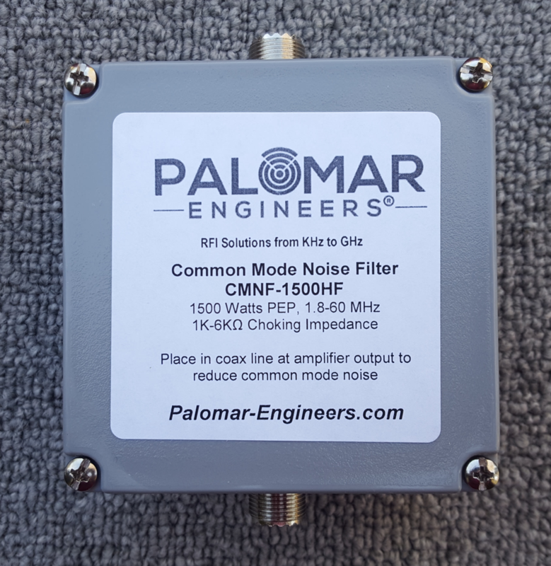 Coax Common Mode Noise Filter - 1500 Watts, 1.8-60 MHz, -38 dB Common Mode Noise Suppression