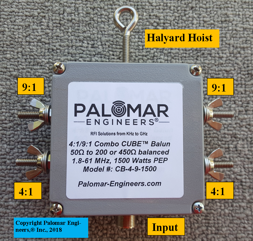 Multi Ratio 4:1/6:1/9:1 CUBE™ Balun, 1.8-61 MHz, 1.5 KW