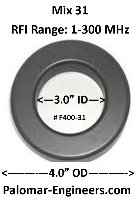 FT400-3I, ID=3&quot;, RFI Range 1-300 MHz